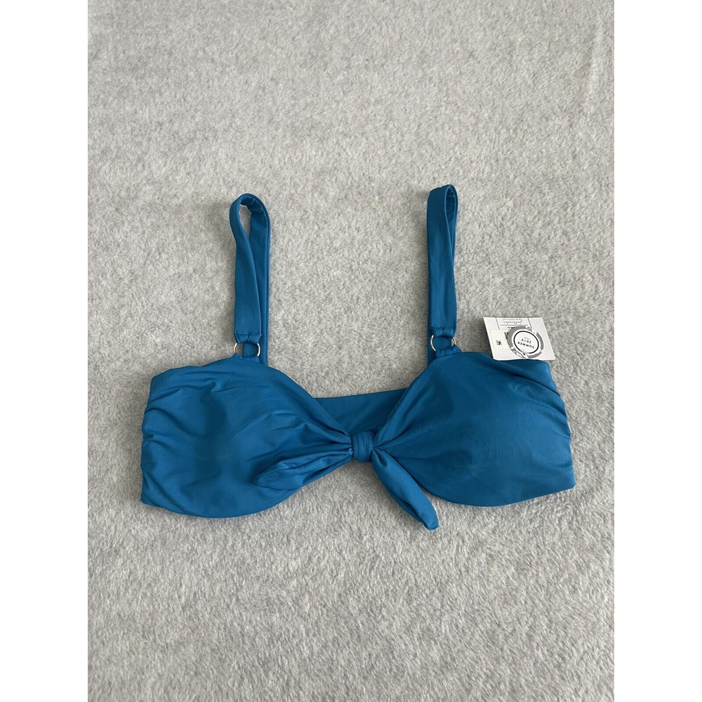 O'Neill NWT Blue Stretch Tie-Front Sweetheart Bralette Swim Top, US M Medium